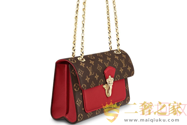 LV Monogram帆布配皮花链条斜挎包